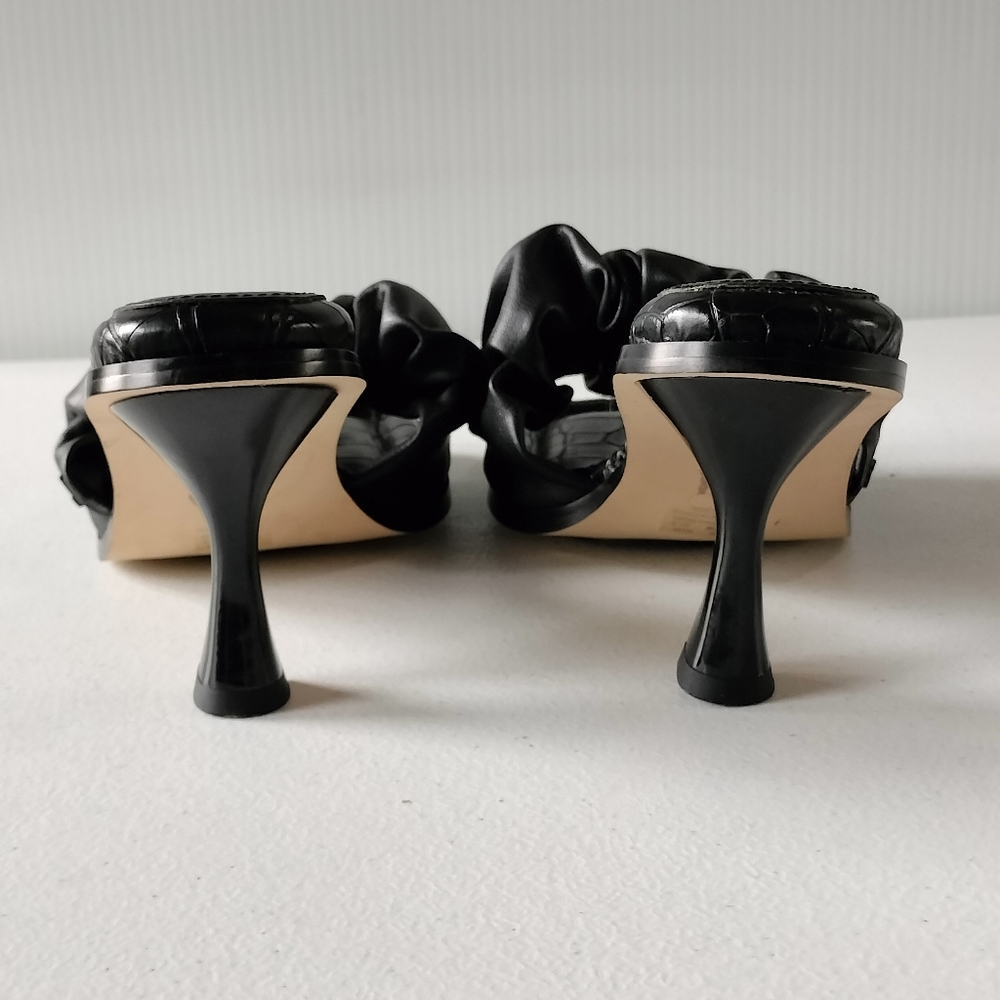 Circus By Sam Edelman Slade Black Slide Sandals Heels 7.5 Wedding Vacation - Picture 7 of 12